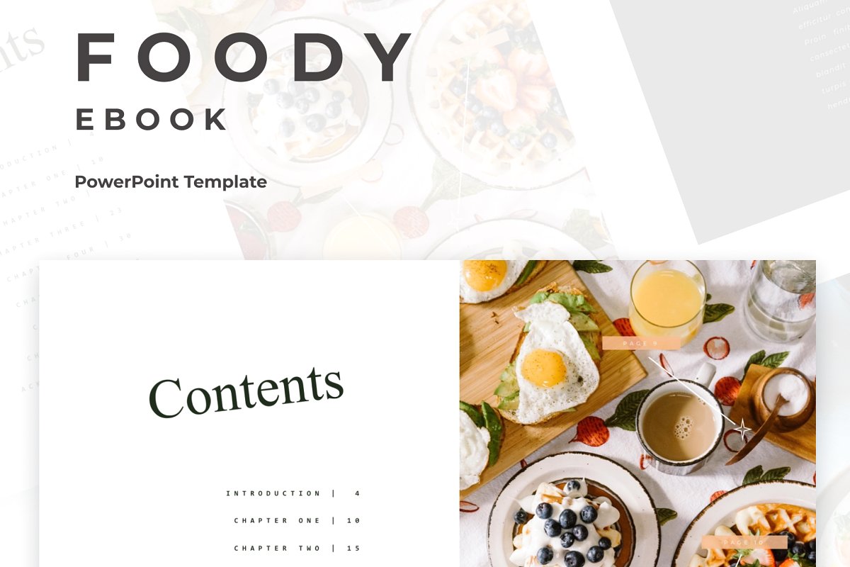 美食类精美简洁的ppt模板Foody Ebook  #380