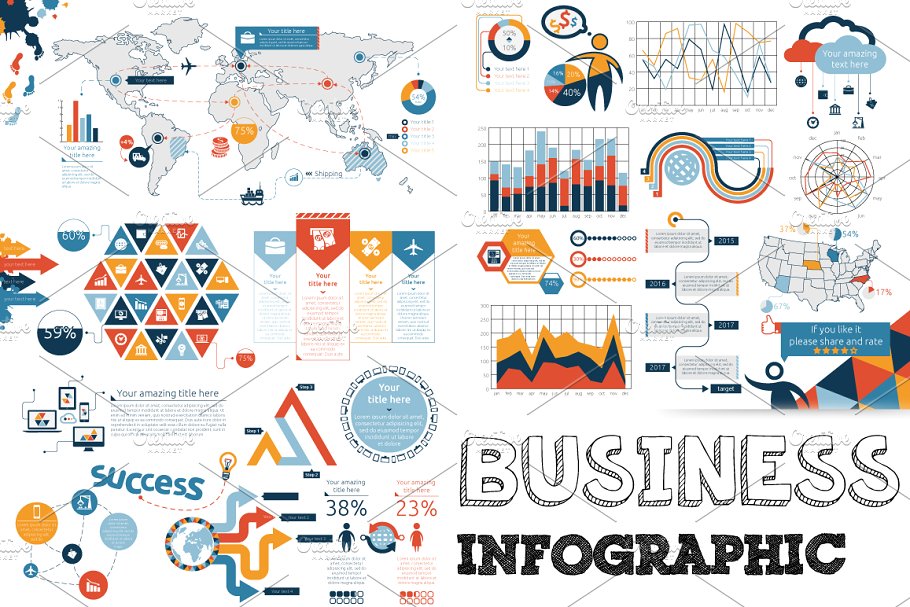 数据图表ppt素材模板 Business Infograph