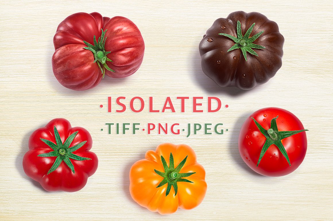 高品质的蔬菜水果西红柿抠图heirloom-tomatoes