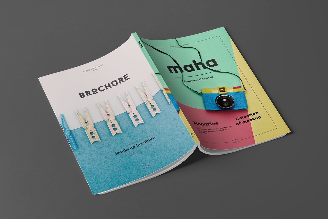 A4尺寸的时尚高端逼真质感书籍装帧品牌手册magazine-