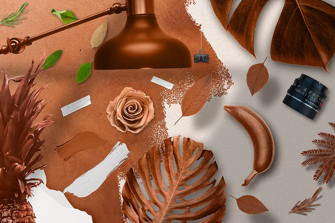 高端个性品牌设计展示套装样机copper-realistic