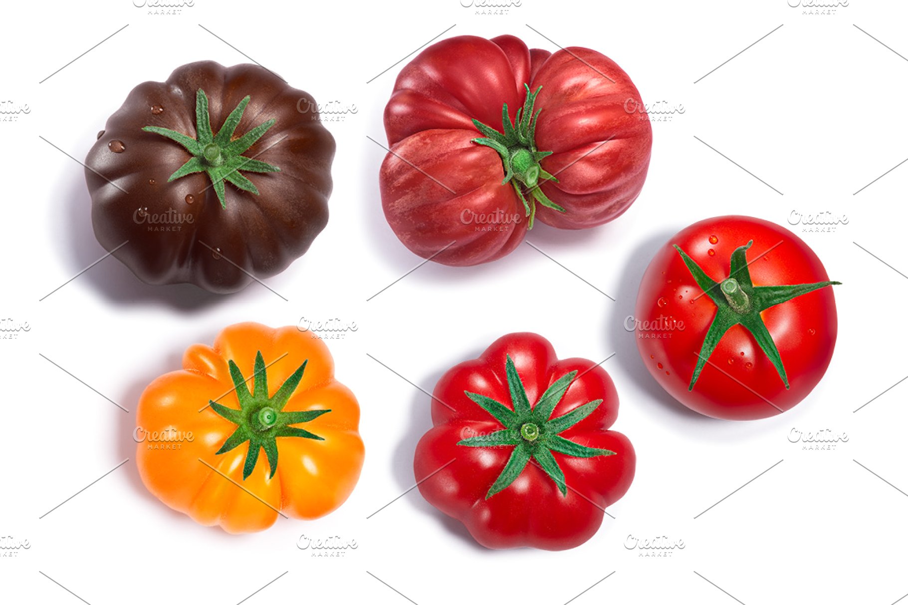 高品质的蔬菜水果西红柿抠图heirloom-tomatoes