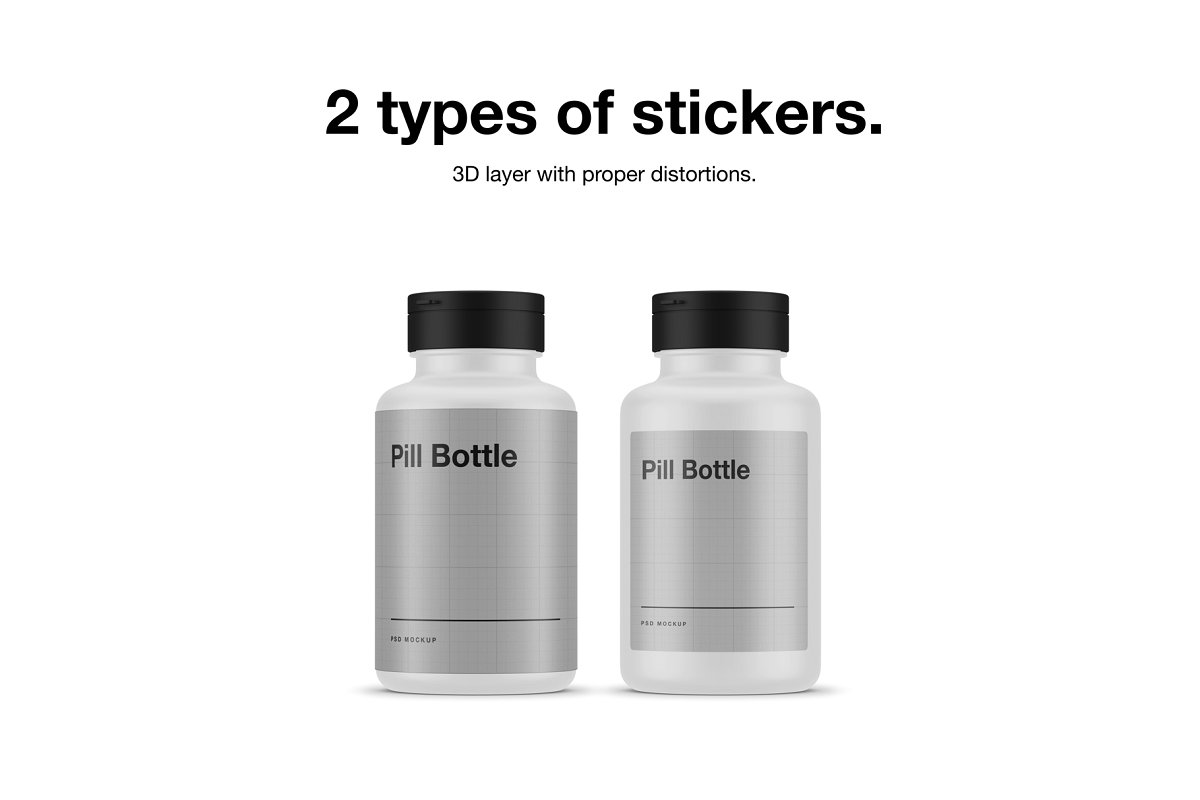 药瓶瓶子包装样机设计模板Pill Bottle #37415