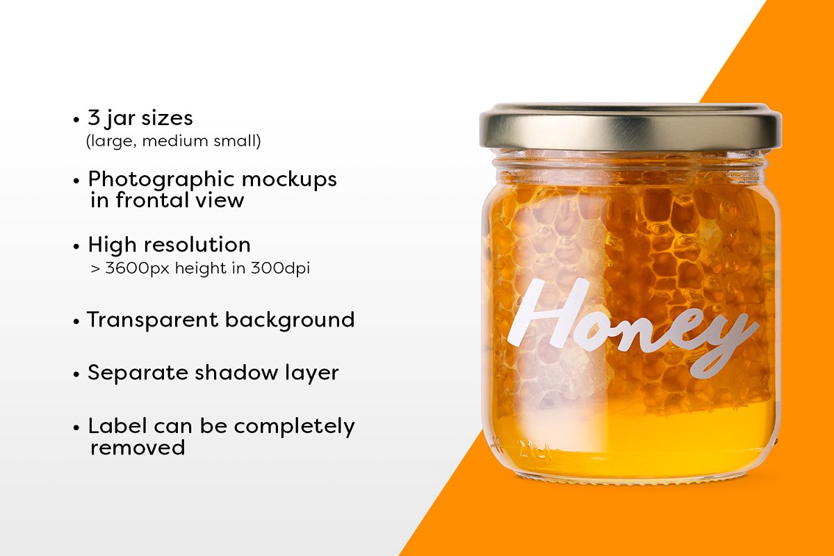 蜂蜜罐子外观设计样机Honey Jar Mockups #3
