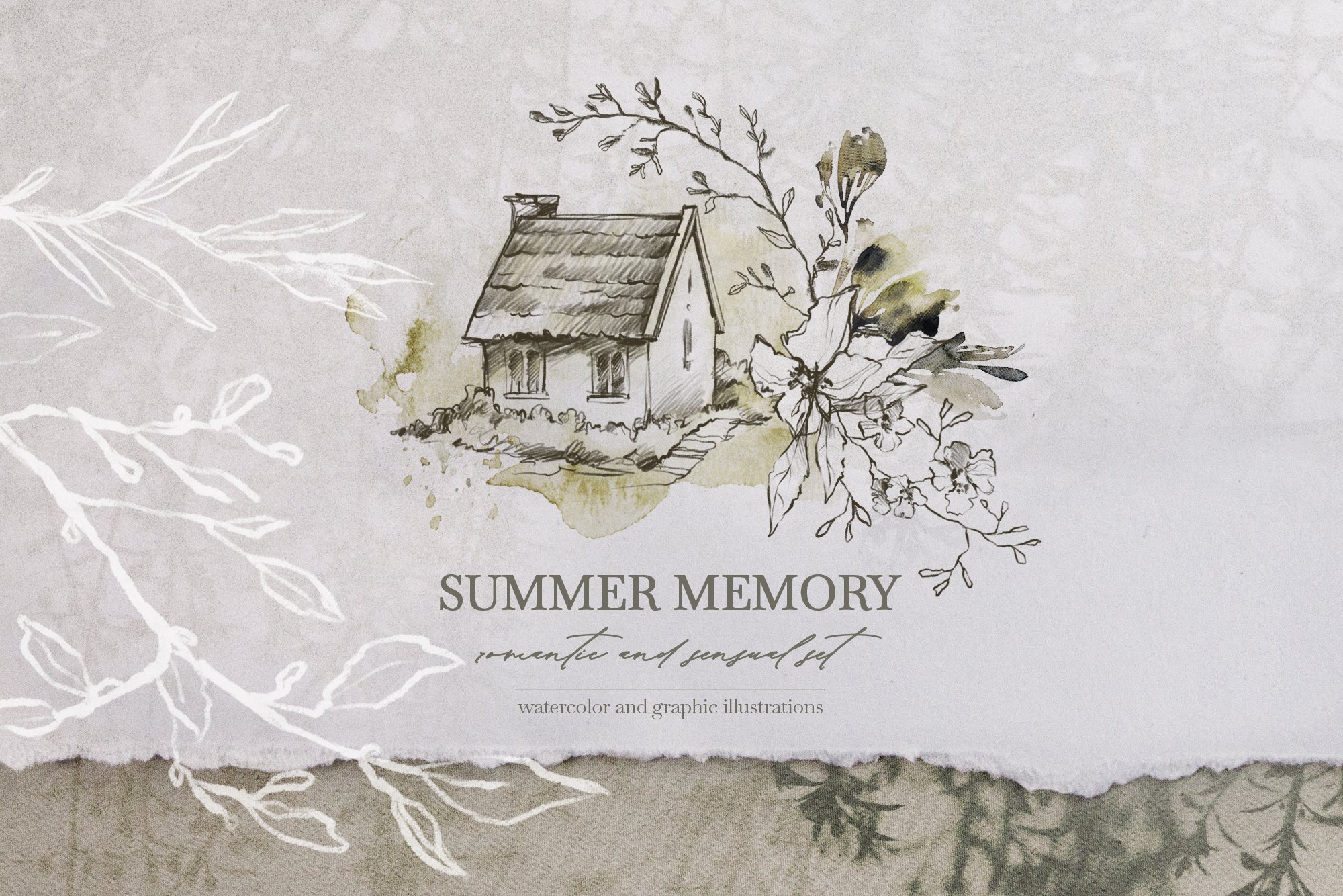 优雅的花卉植物花园等婚礼元素“SUMMER MEMORY”水