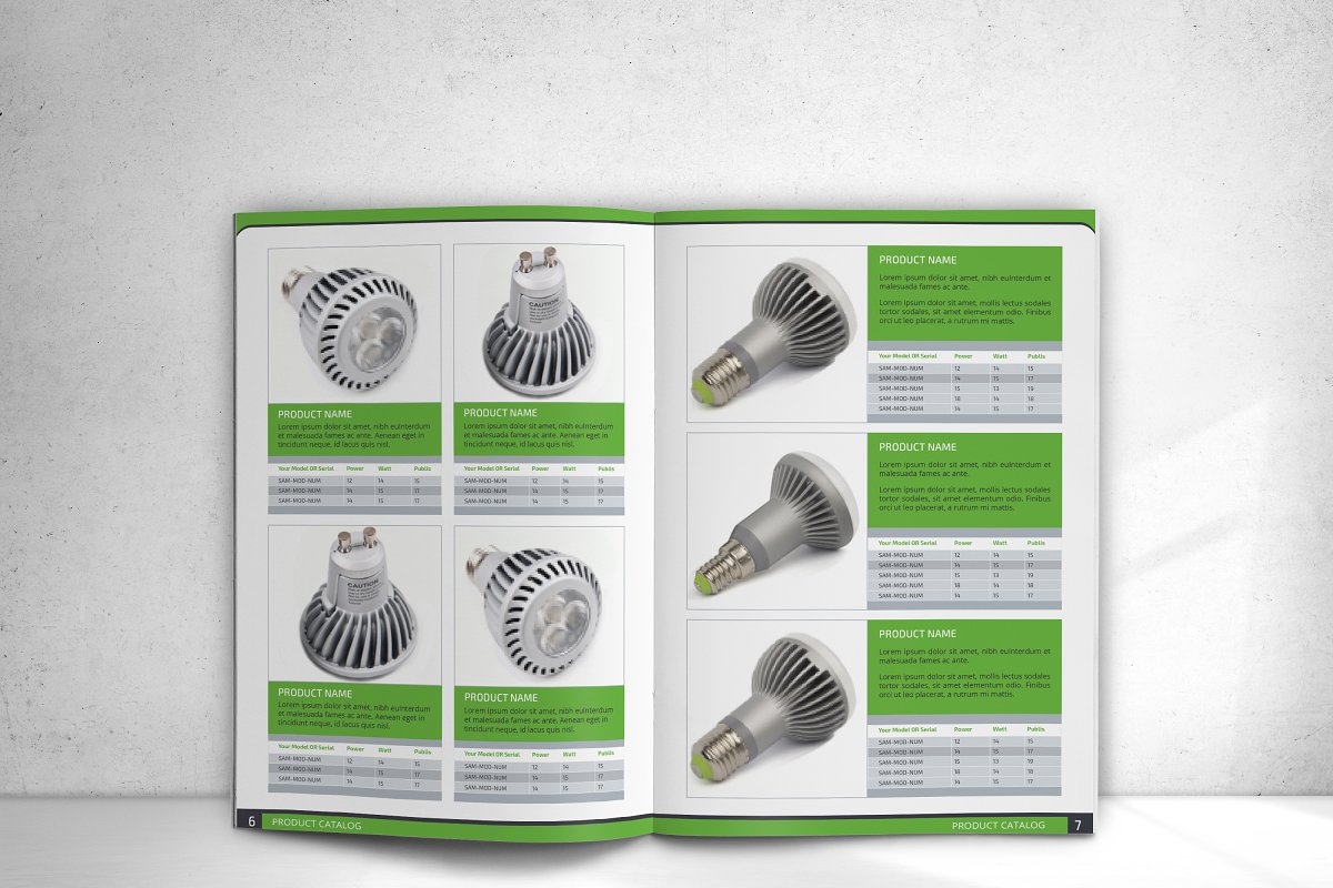 企业电器LED灯泡产品目录图册模板 Product Cata