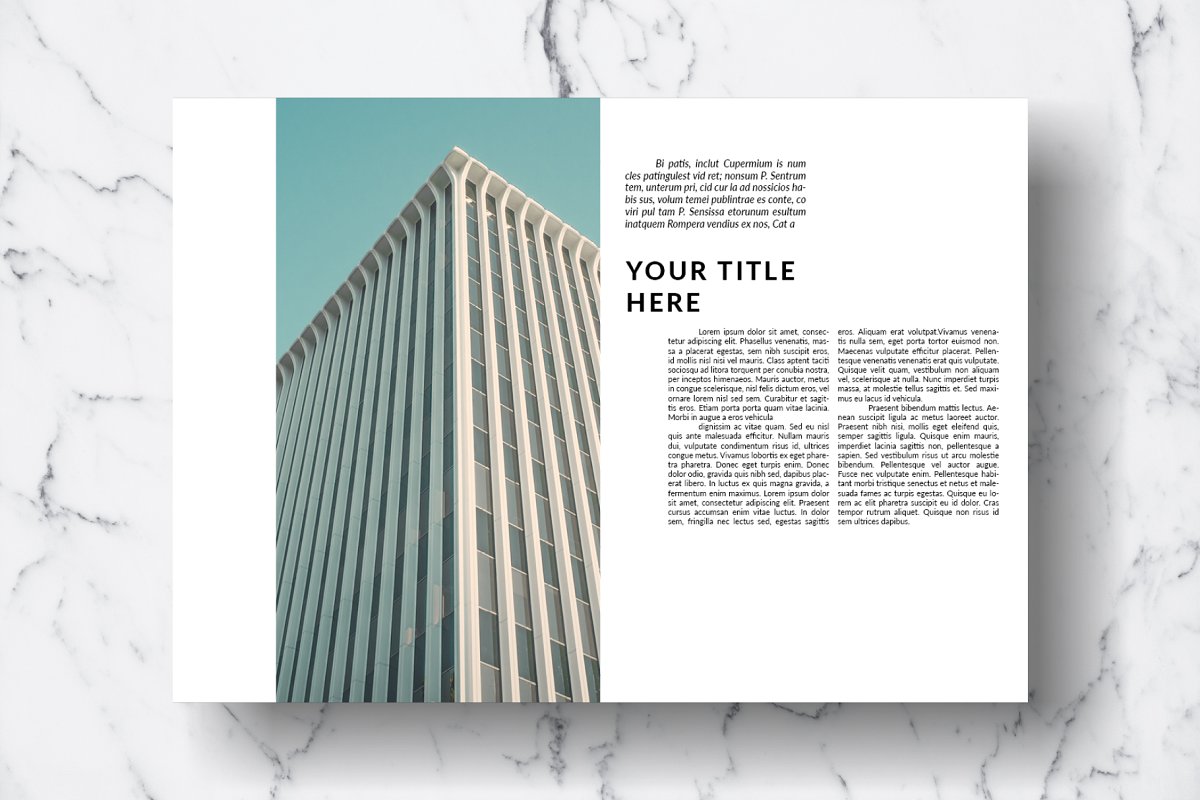 时尚现代建筑杂志图册设计模板 Magazine Templa