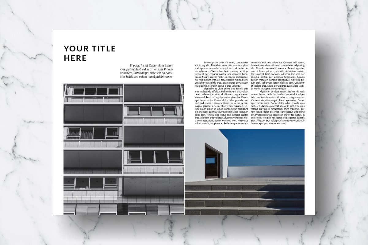 时尚现代建筑杂志图册设计模板 Magazine Templa