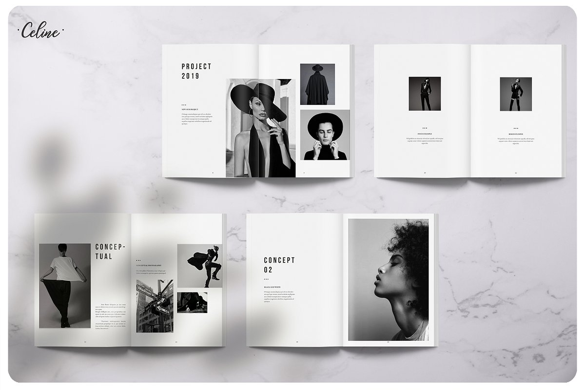 时尚摄影作品集图册设计模板 画册模板 KINARA Phot