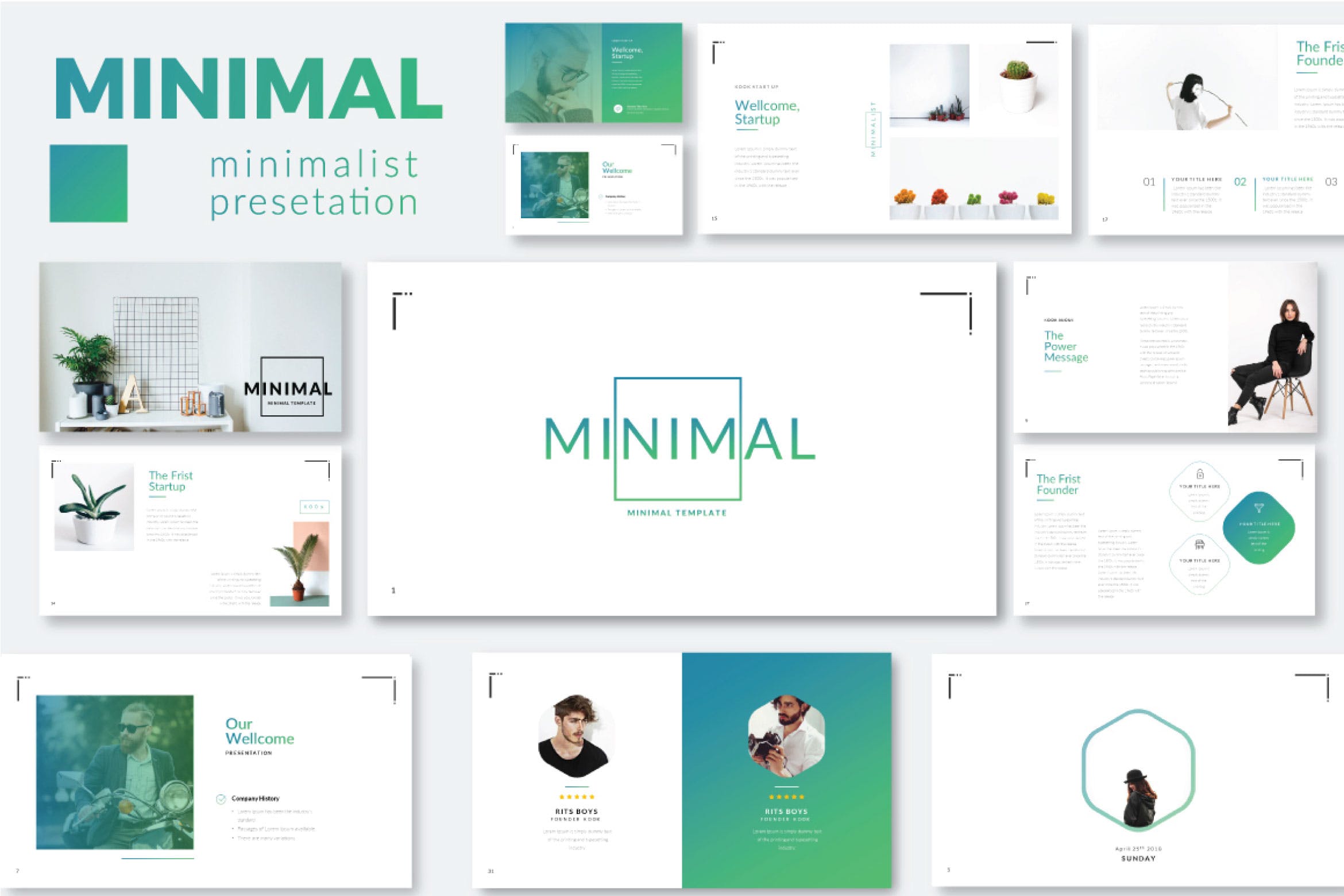 清新风格的PPT模板述职报告minimal-minimali