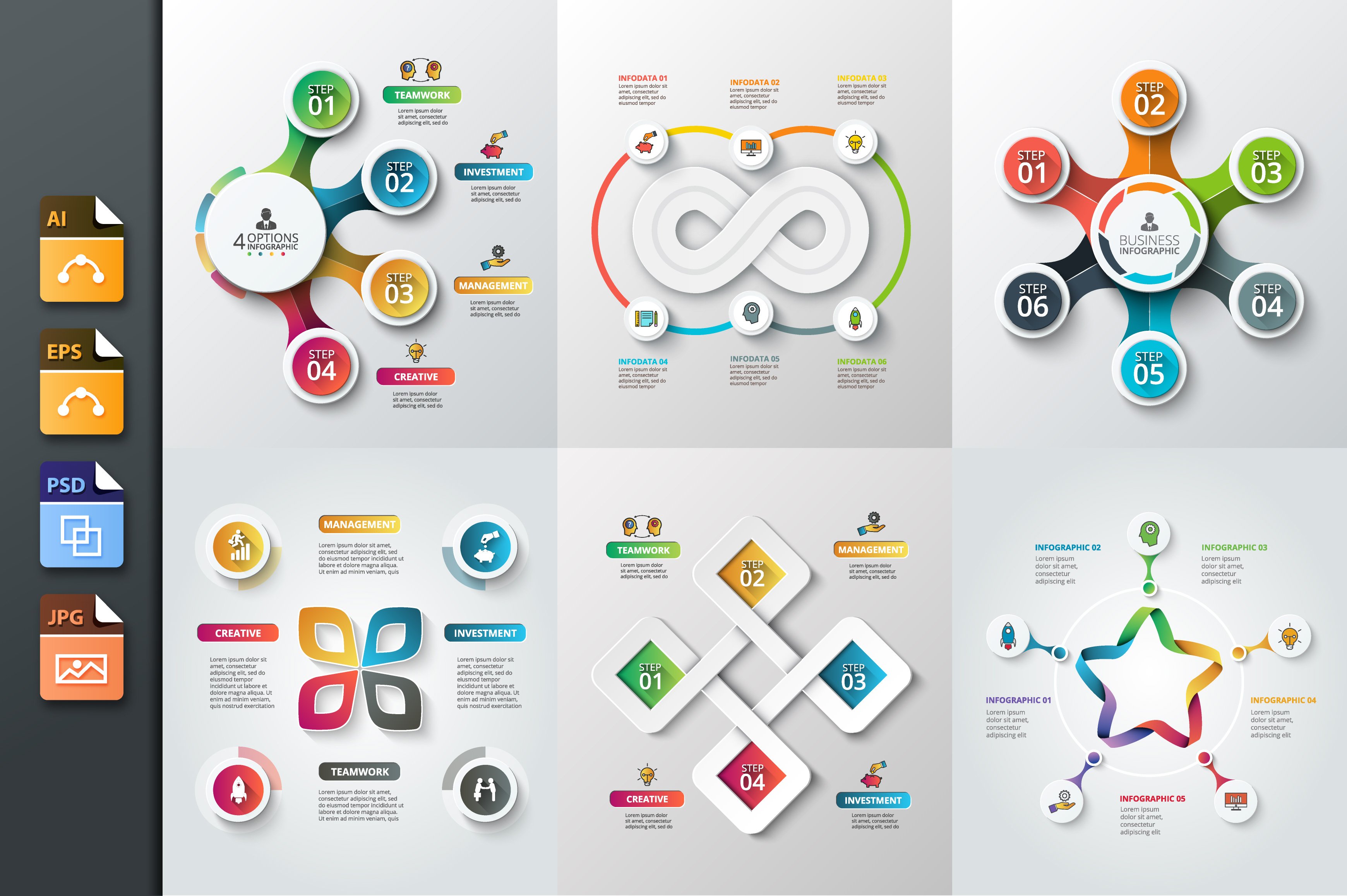 信息图表ppt素材模板 Diagrams for busin