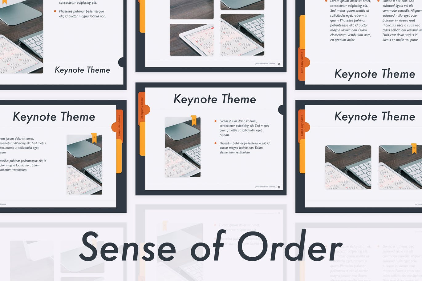 个性简约文件夹设计风格的幻灯片sense-of-order-