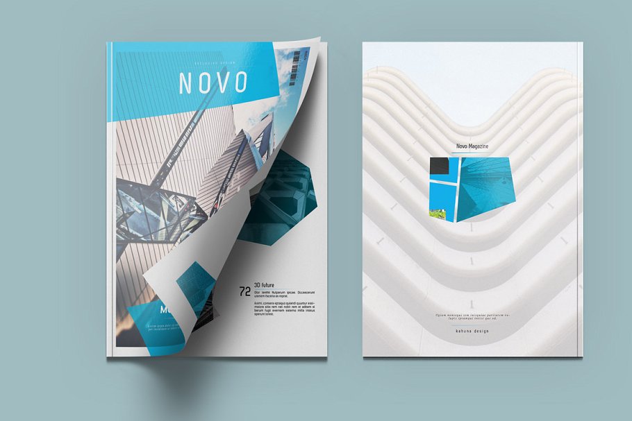 几何型设计元素的画册杂志模板 Novo Modern Mag