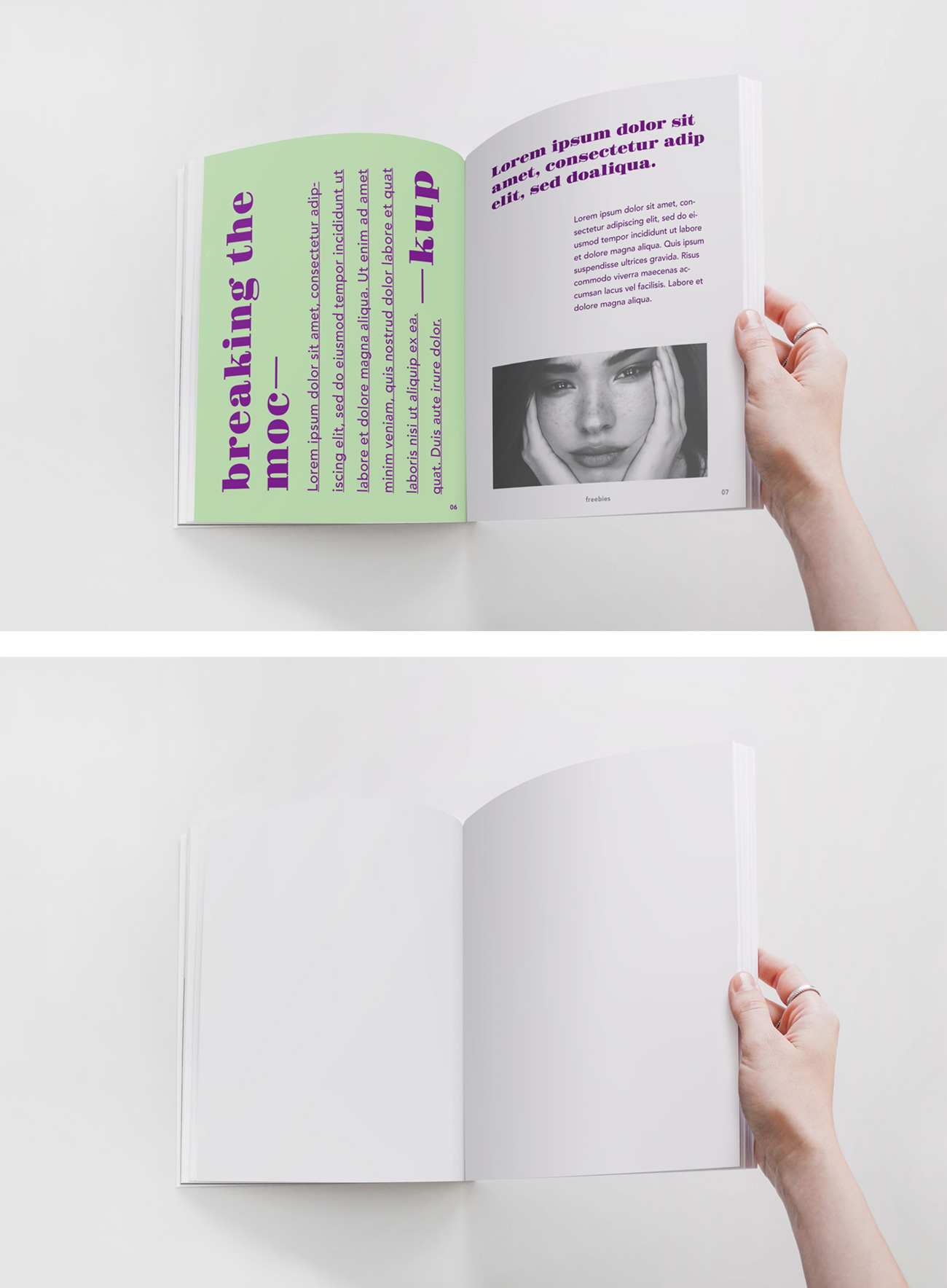 杂志书籍排版设计贴图展示样机模板 Magazine PSD
