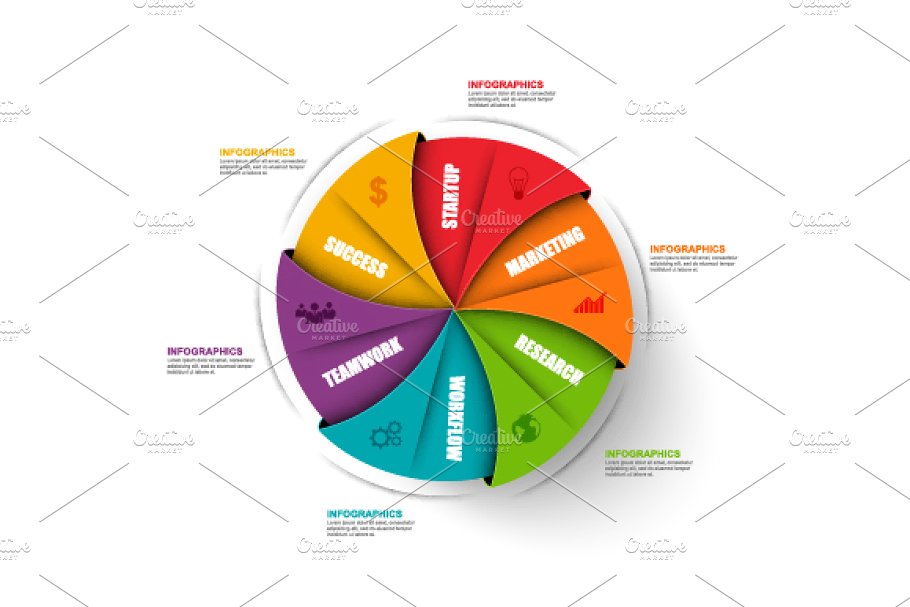 3D图表信息图形 Set Of 3D Diagram Inf