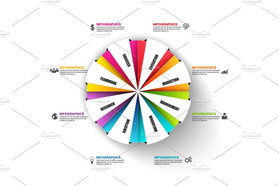 3D图表信息图形 Set Of 3D Diagram Inf