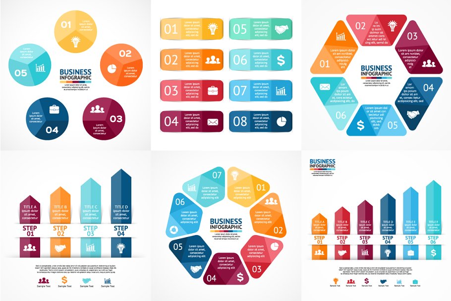 统计信息图表模板 PSD, EPS, AI Infograp