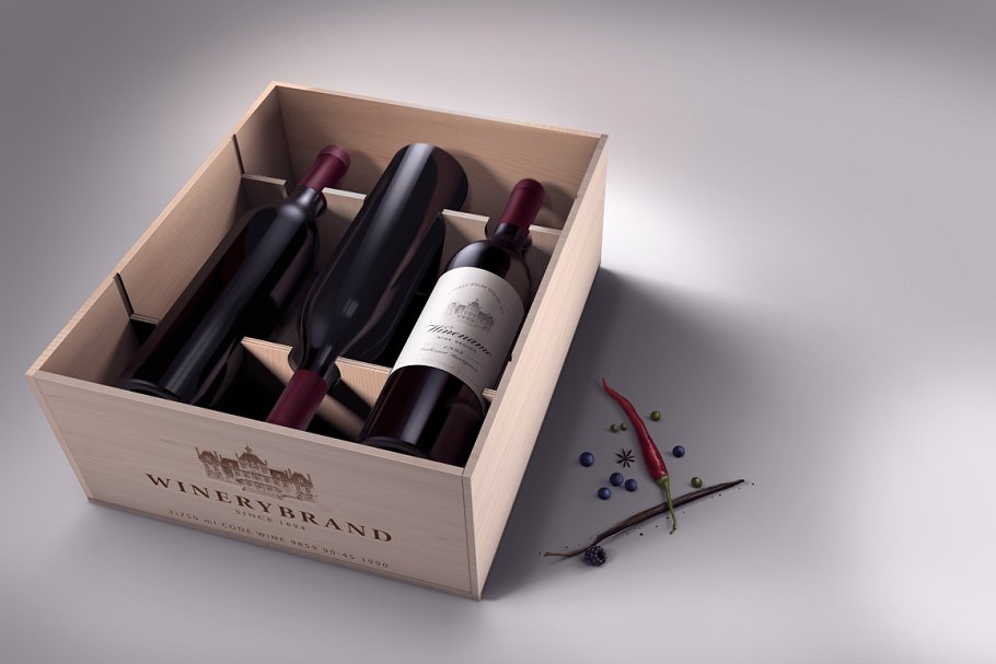 红酒盒子样机模型 Wine Case Mock-up #14