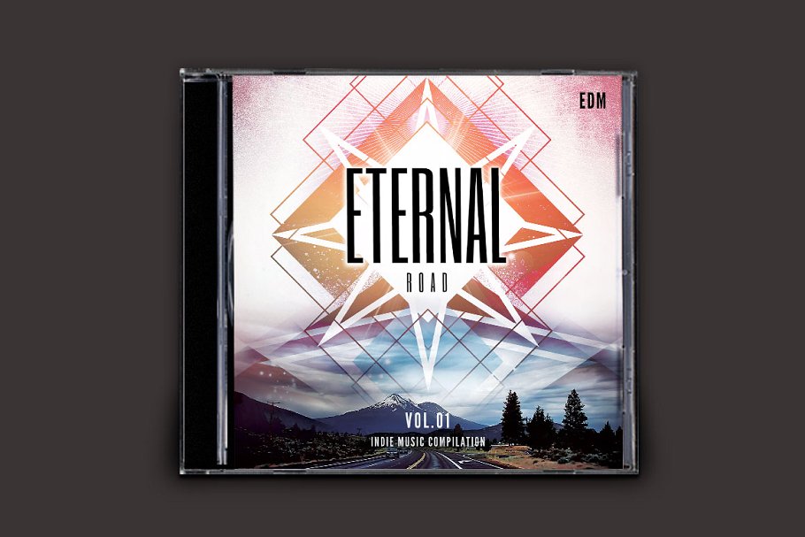 音乐CD封面设计模板 Eternal Road CD Cov