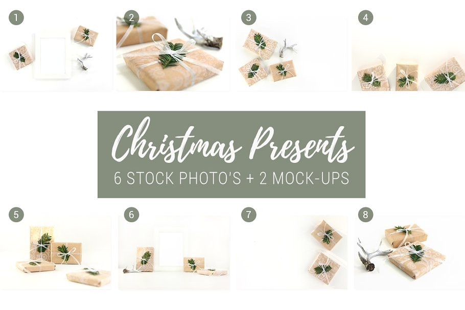 圣诞礼物图片背景照片样机 Stock-photo-mocku