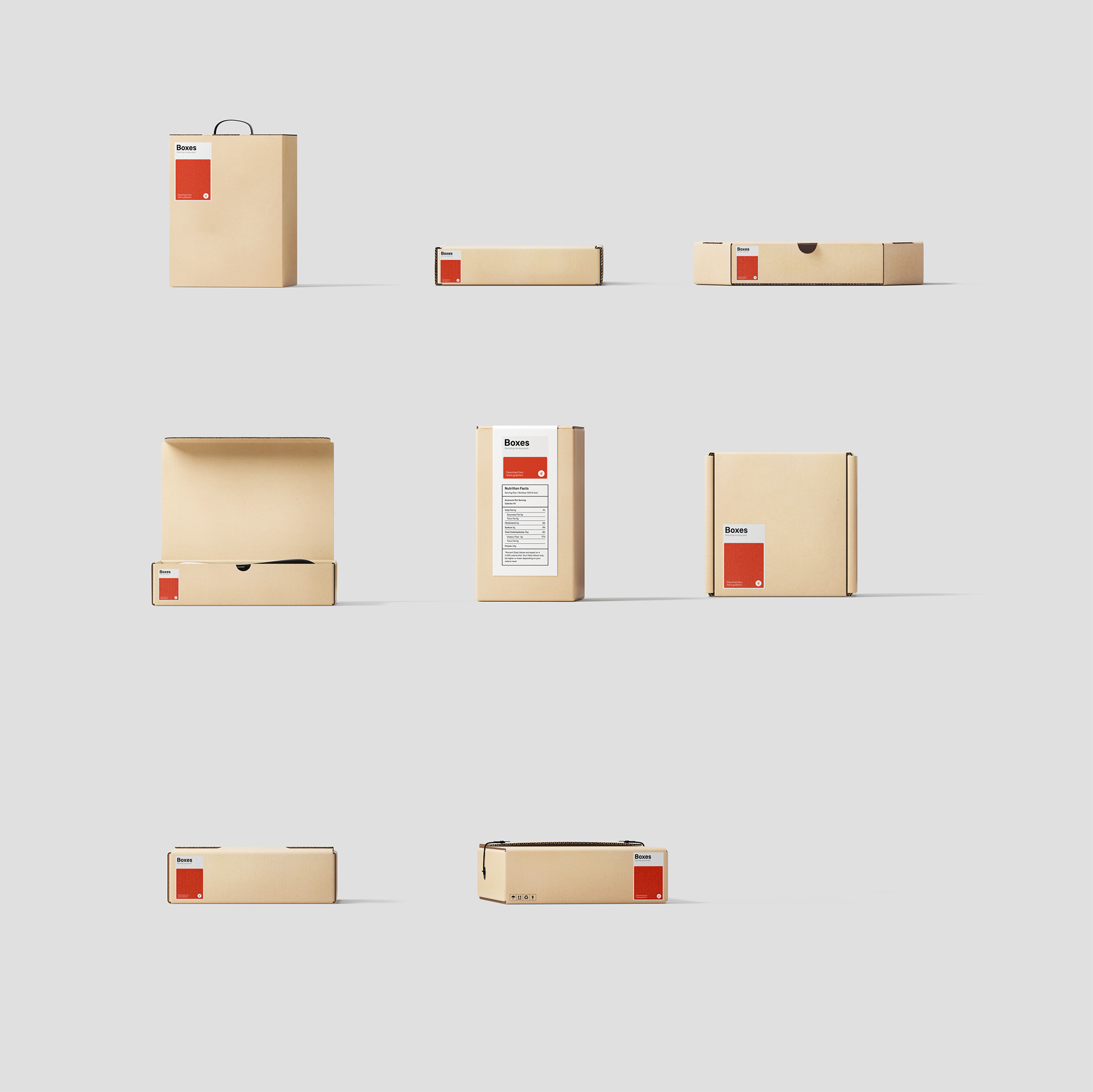 各种高端的纸张盒子设计样机BPK, Box Mockups