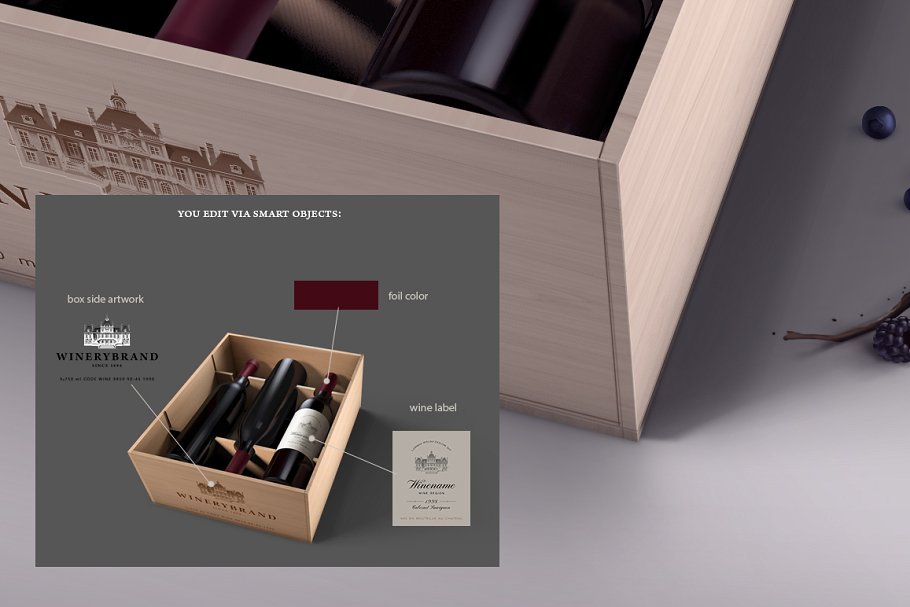 红酒盒子样机模型 Wine Case Mock-up #14