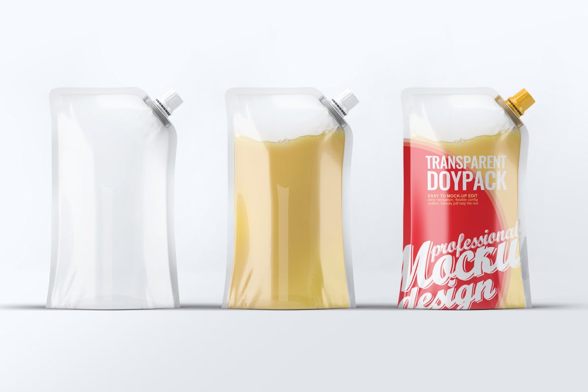 高品质的透明果汁酸奶牛奶包装transparent-doyp