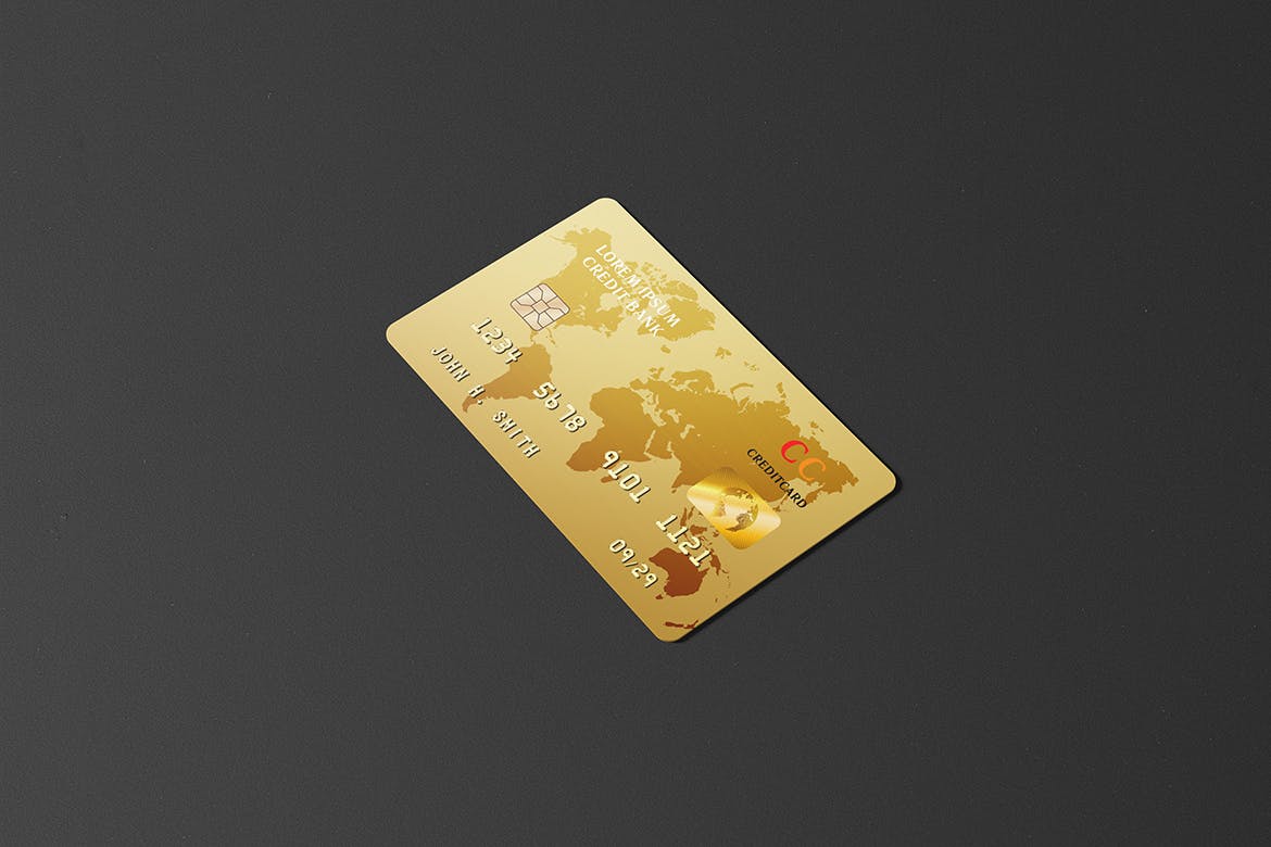 金色世界地图模型高分辨率金卡信用卡银行卡 Golden Cr