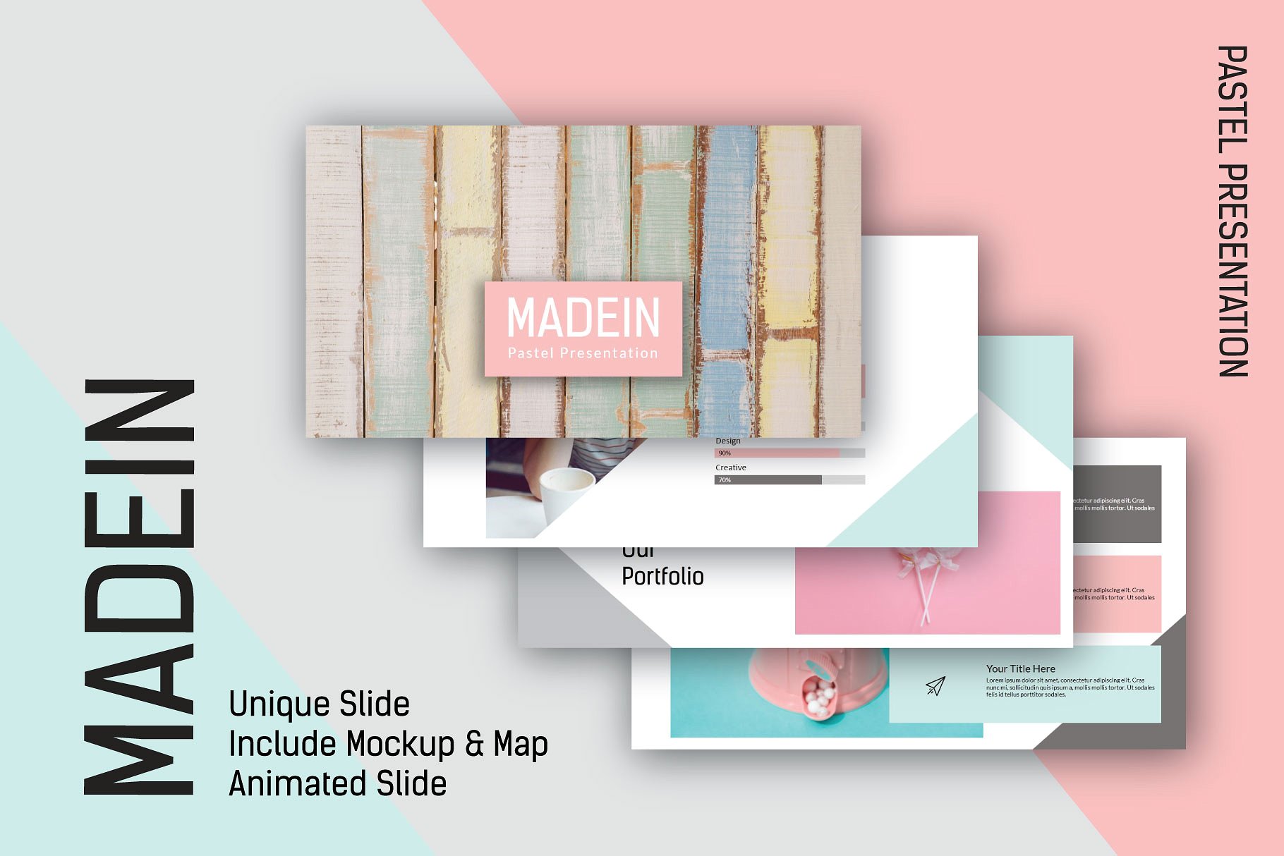 创意多功能模板设计Madein Pastel Powerpo