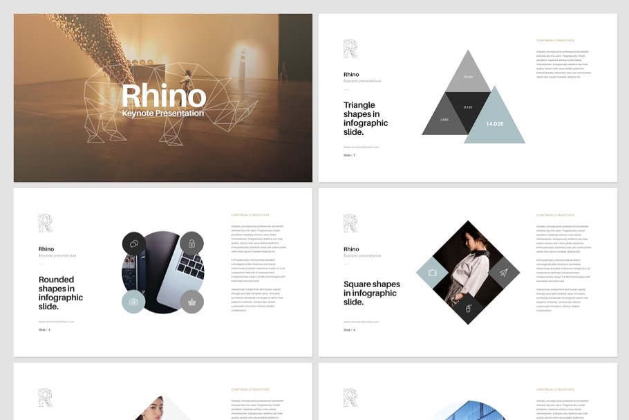 富有设计感的时尚的公司企业keynote模板 RHINO K
