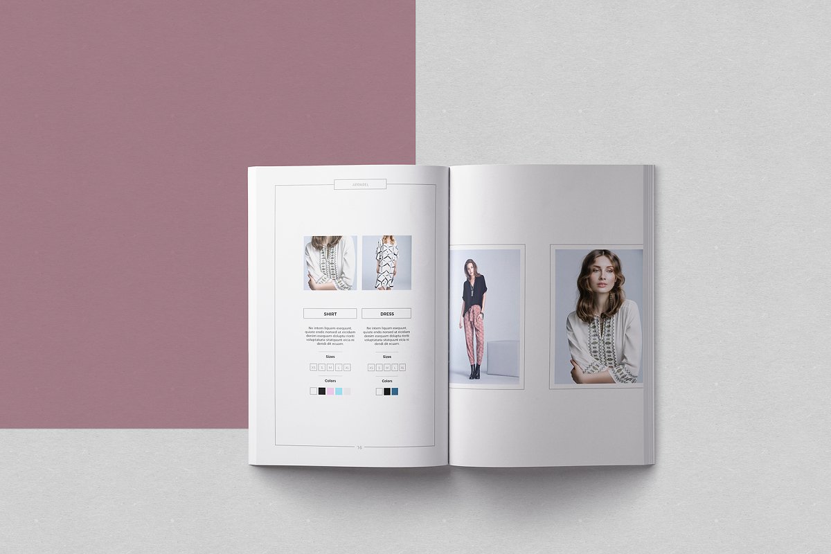 时尚杂志品牌手册画册设计模板 Pleuvoir Lookbo