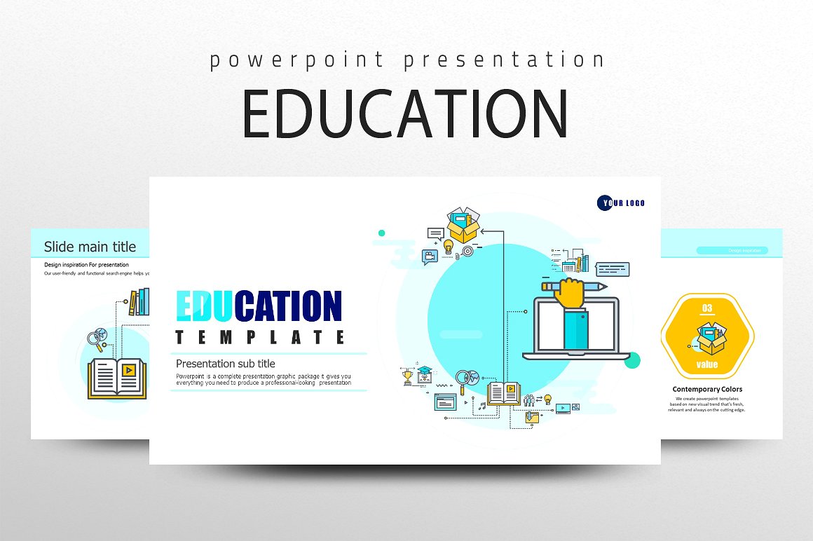 包含大量教育图标的幻灯片Education Icon PPT