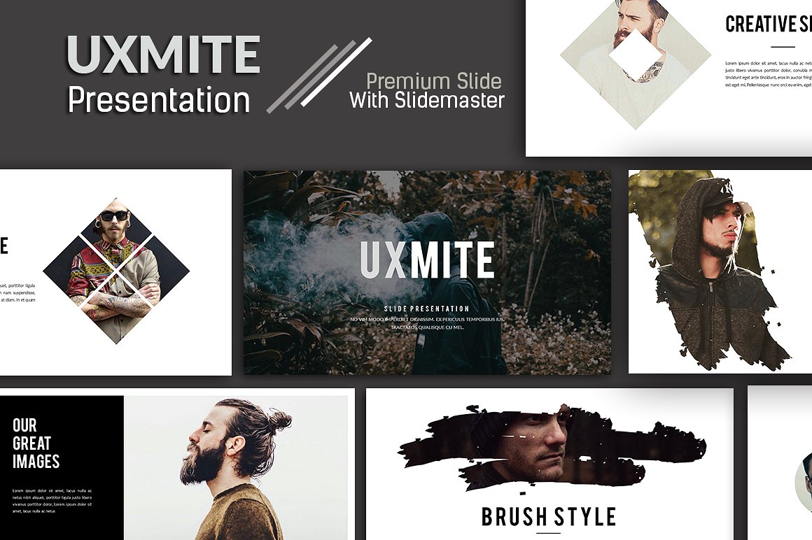 高端时尚的极简主义幻灯片Uxmite Creative Po