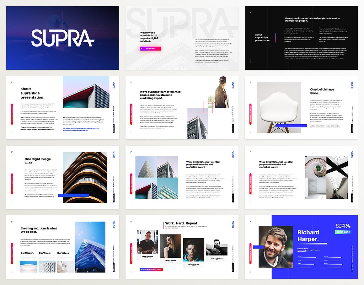 优雅简单的多用途PPT演示文稿Supra Multipurp