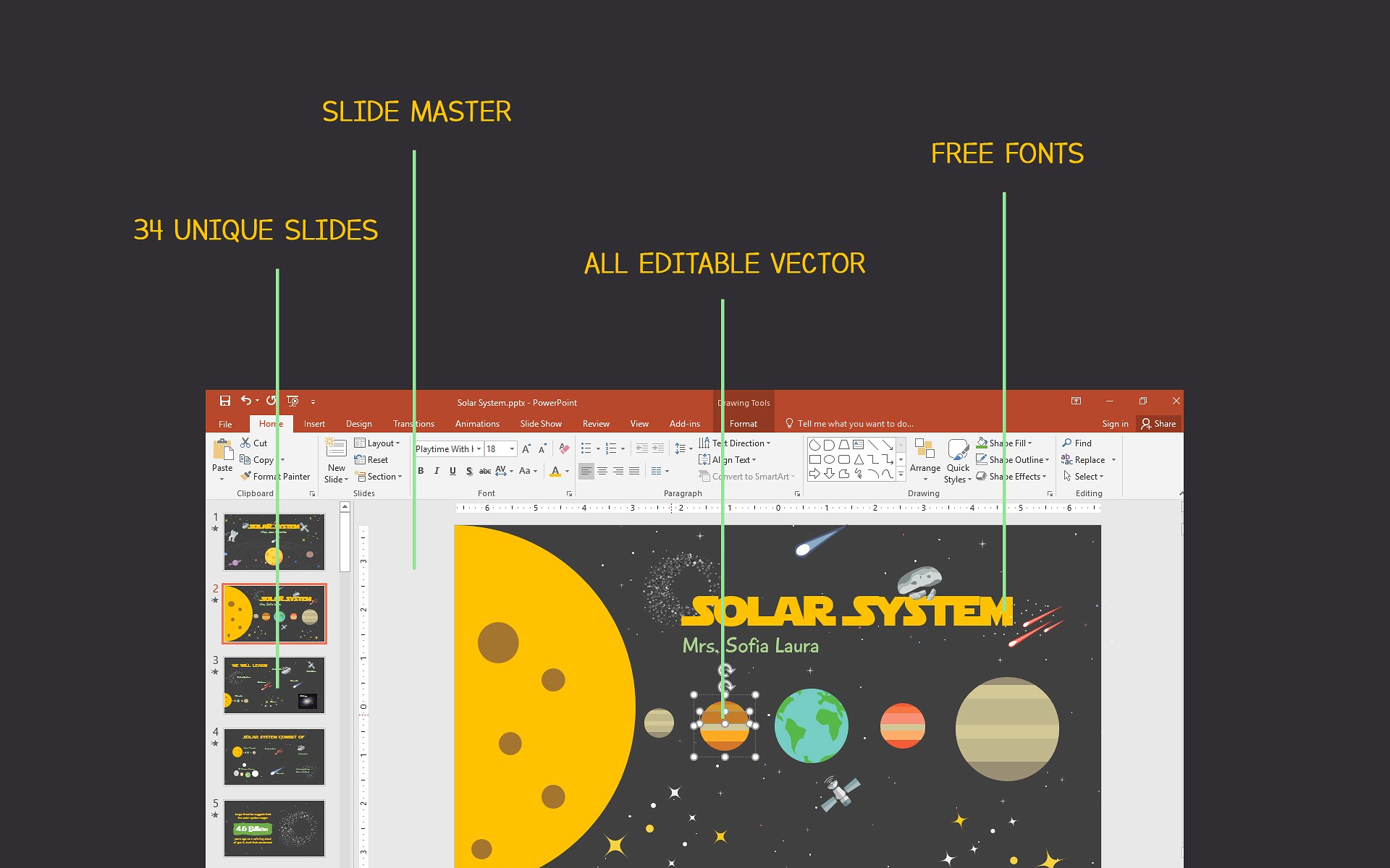 宇宙银河系太阳系幻灯片Solar System - Teac