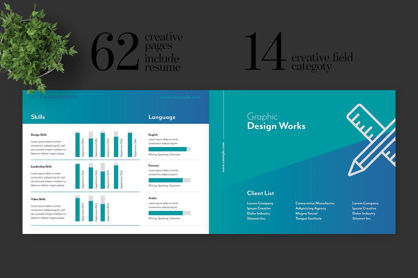 时尚高端简约数据统计企业介绍画册设计模板creative-w
