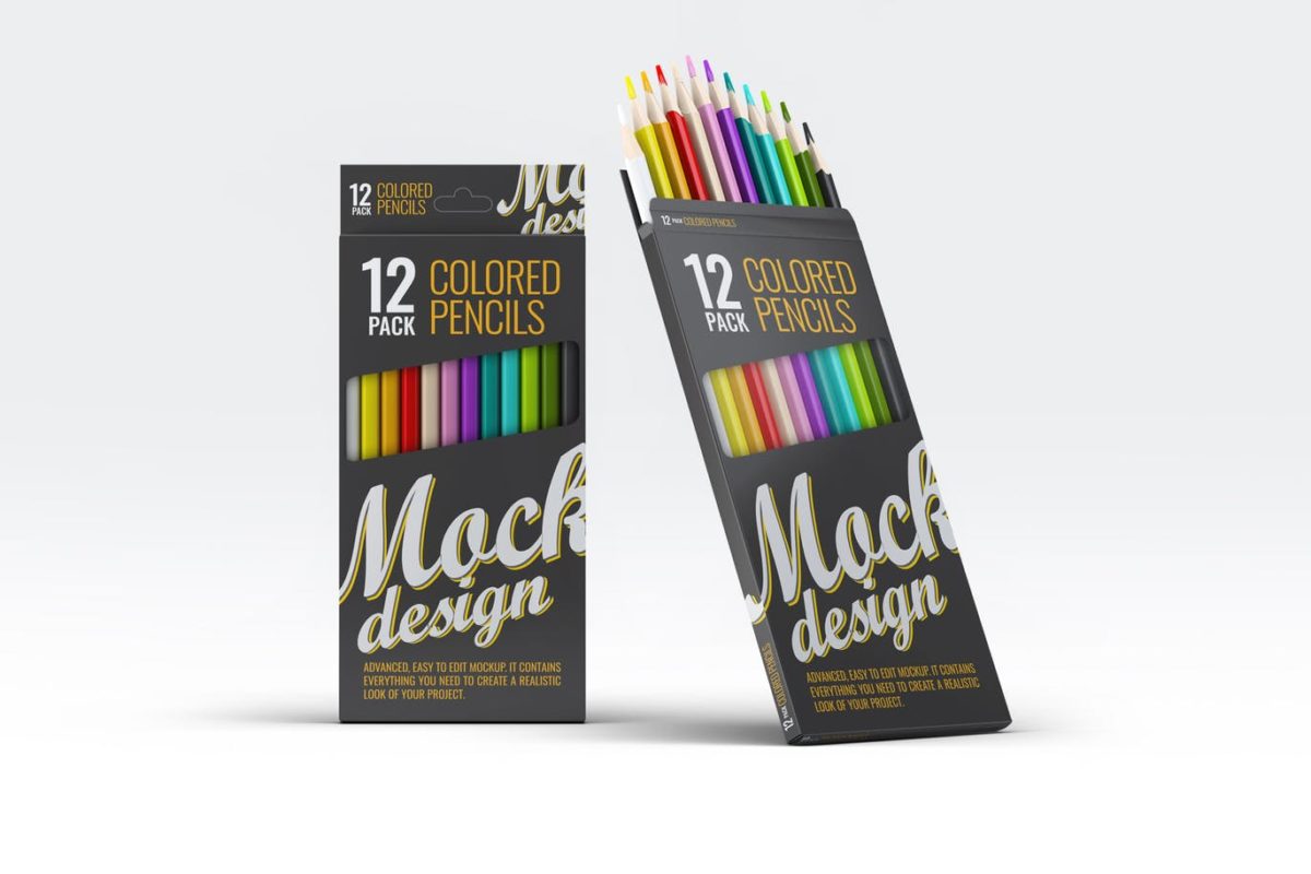 8个不同视觉高分辨率12色彩色铅笔Colored Penci