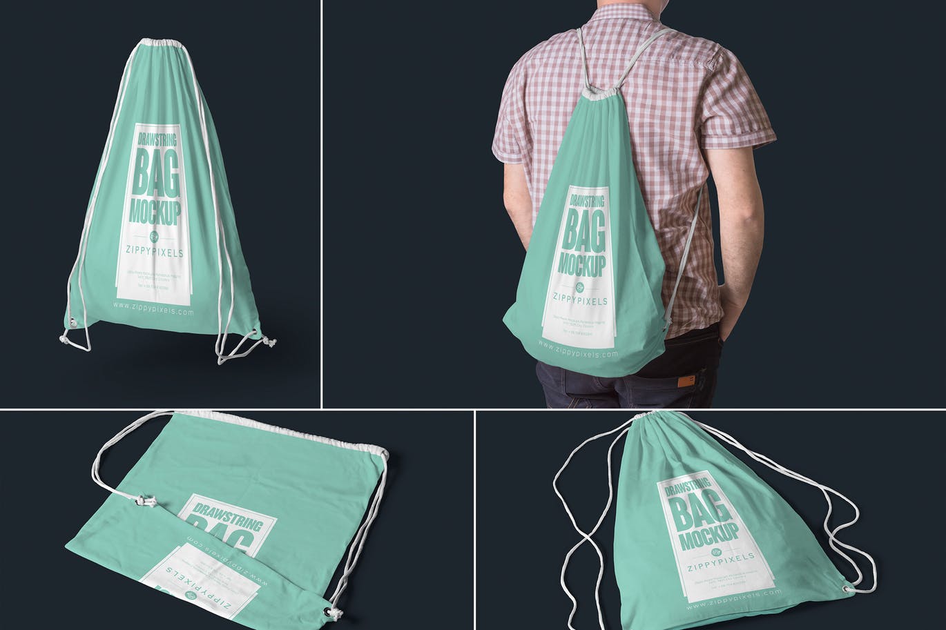 抽绳袋运动袋展示模型 5-drawstring-bag-mo