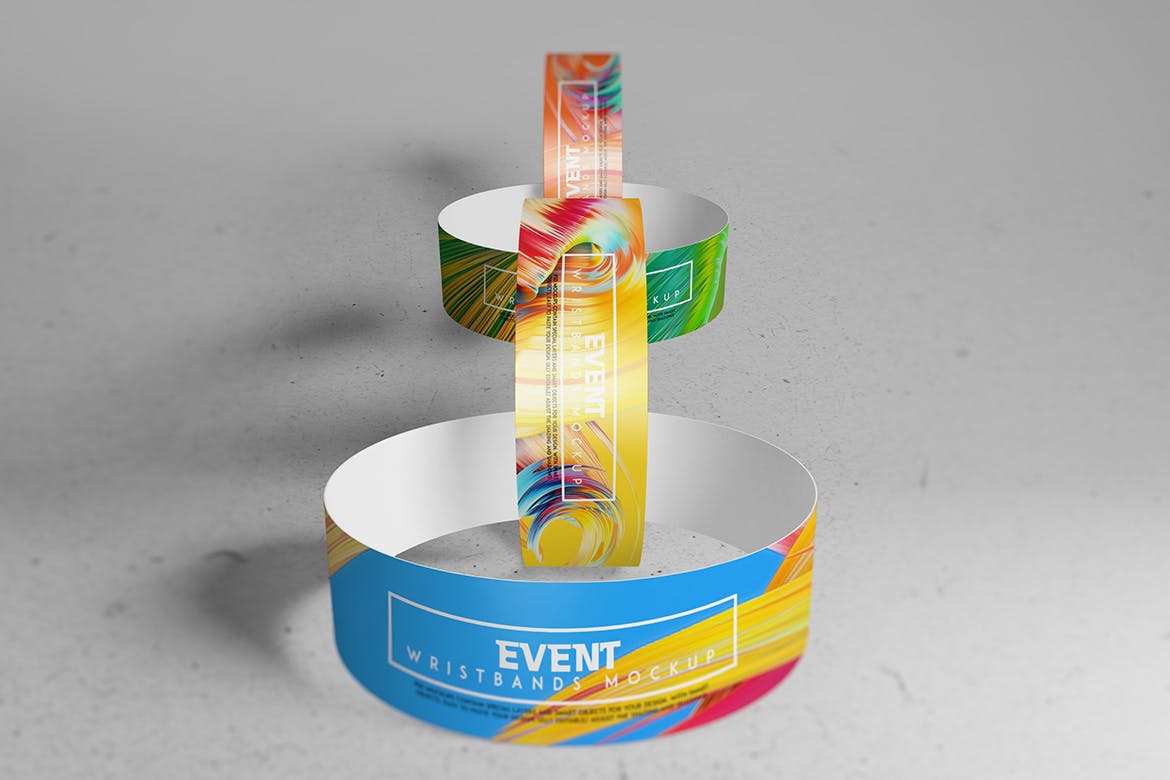 时尚高端腕带设计VI样机event-wristbands-m