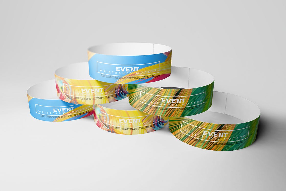 时尚高端腕带设计VI样机event-wristbands-m