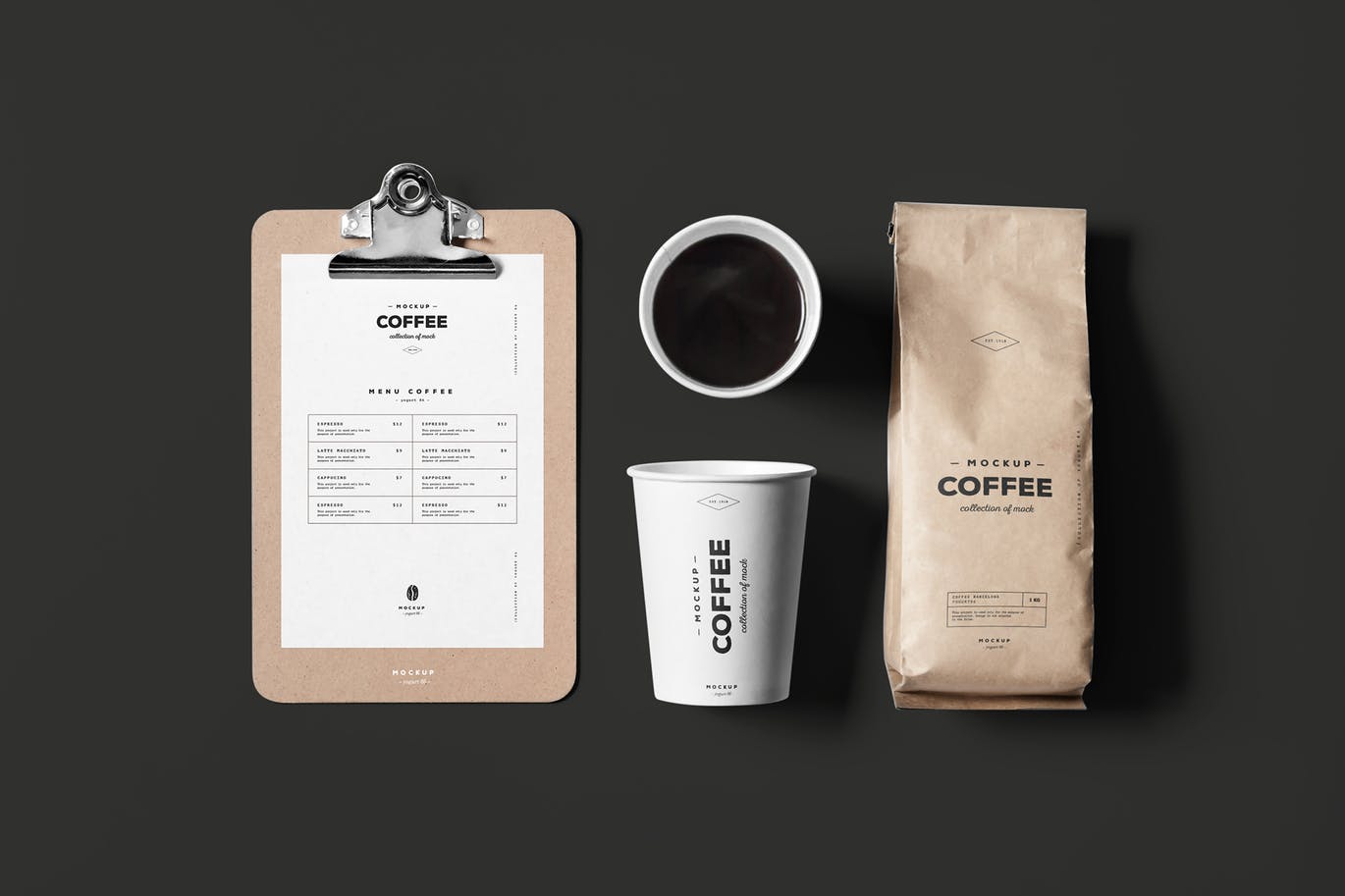 高端品牌咖啡店咖啡包装模型设计模板 Coffe Mock-u