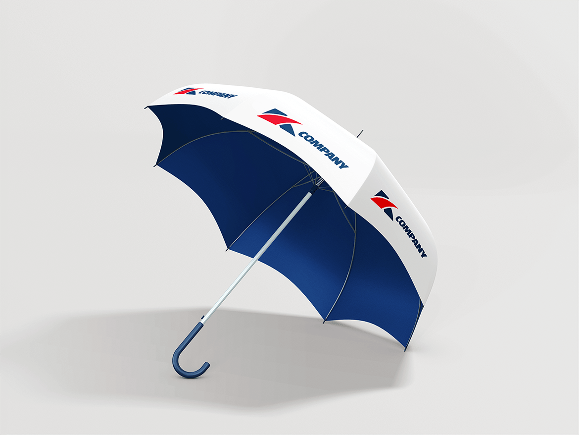 高品质的多角度雨伞太阳伞设计umbrella-mockup