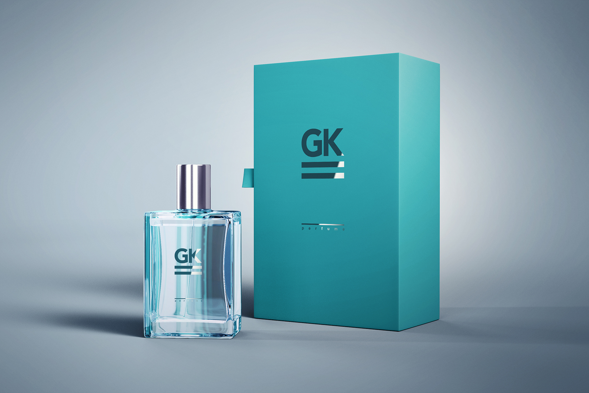 高品质高端高档香水包装盒玻璃瓶子样机模板 Perfume M