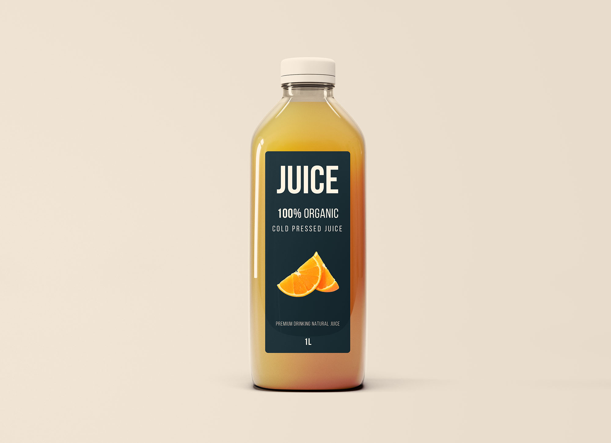 高品质的1L果汁包装设计VI样机Big Juice Bott