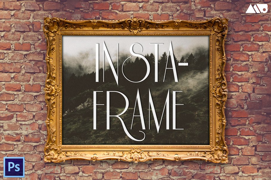 复古墙面画框样机 Insta-Frame Frame Mo