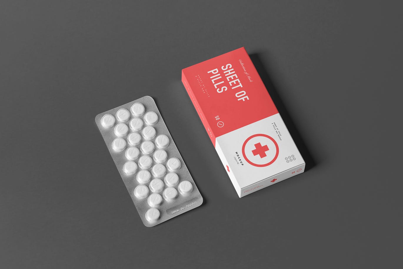 时尚高端的药品盒包装设计VI样机pills-box-mock