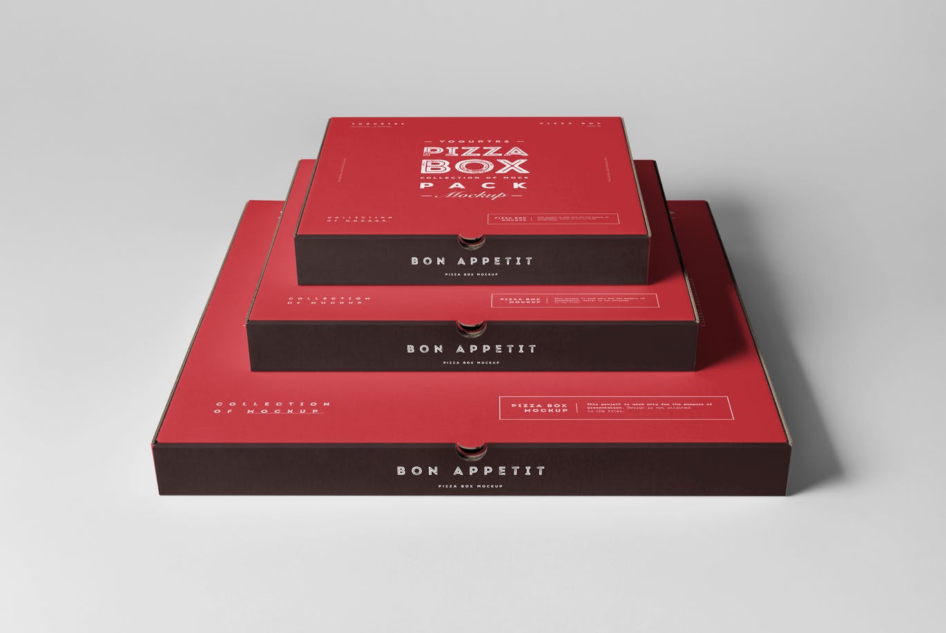 时尚高端高品质的逼真质感的披萨pizza-boxes-moc