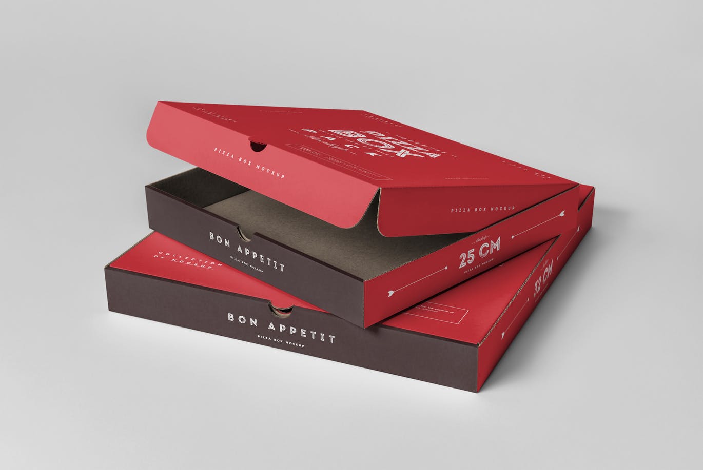 时尚高端高品质的逼真质感的披萨pizza-boxes-moc