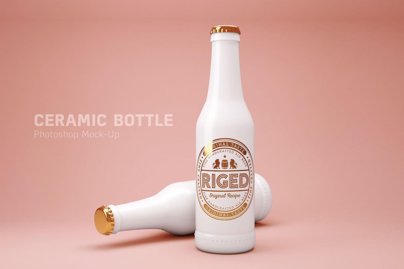C4D陶瓷质感的瓶子包装设计VI样机ceramic-bott
