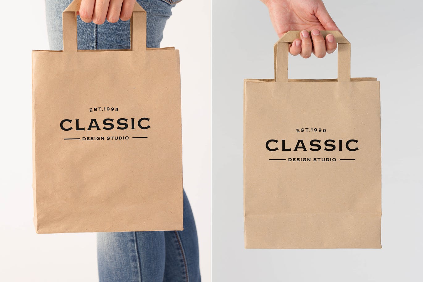 时尚简约的高品质房地产牛皮纸袋craft-bag-mock-